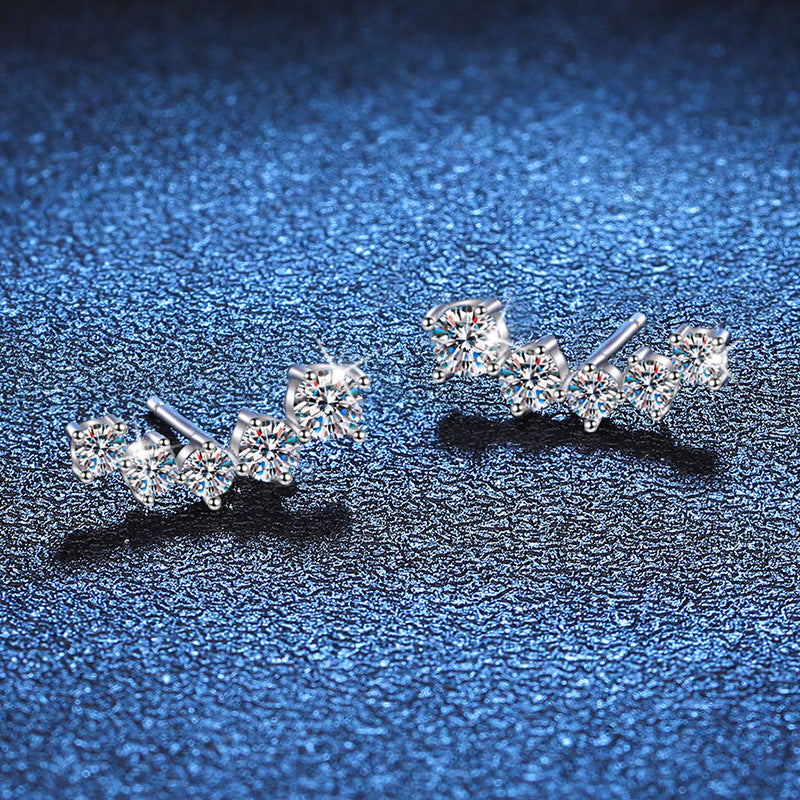 [Super CiCi]SPARKLING SMILE BOGEN-MOISSANIT-OHRSTECKER