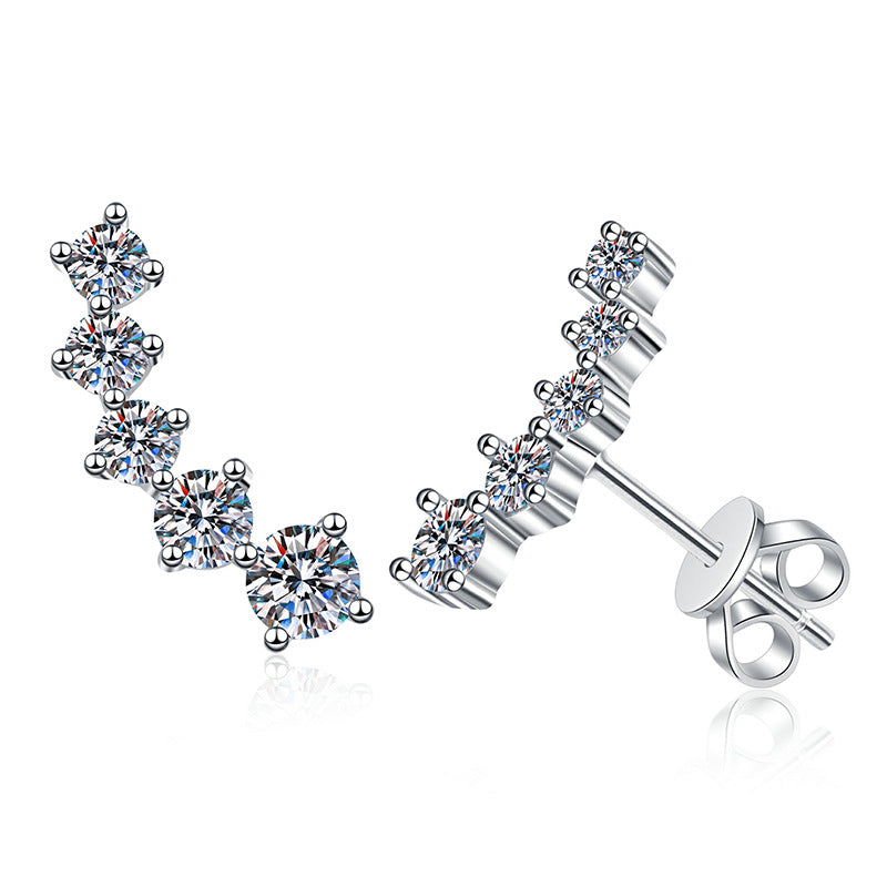 [Super CiCi]SPARKLING SMILE BOGEN-MOISSANIT-OHRSTECKER
