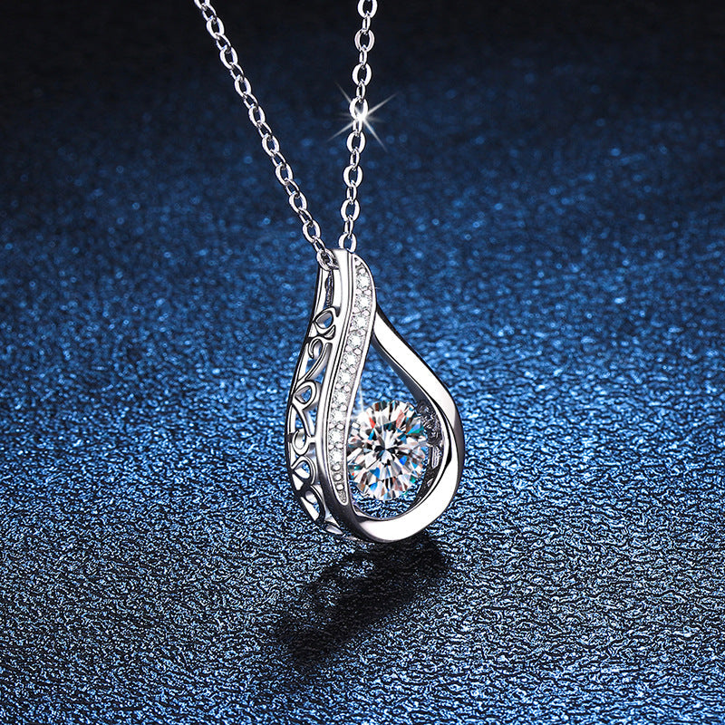 [Super CiCi]DANCING WATER DROP MOISSANITE-HALSKETTE