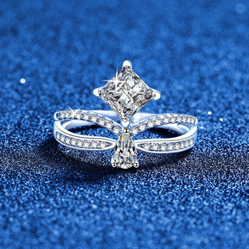 [Super CiCi]ELEGANTES DOPPELT VERDREHTES MOISSANIT-RING
