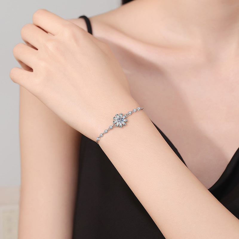 [Super CiCi]STRAHLENDES EISKRISTALL-SONNENBLUMEN-MOISSANIT-ARMBAND
