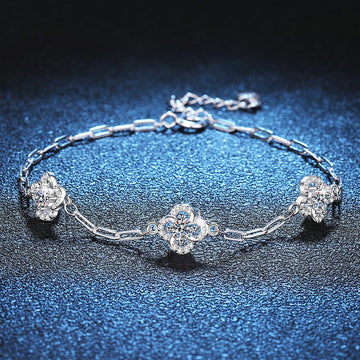 [Super CiCi]TRIPLE-CLOVER MOISSANITE BRACELET