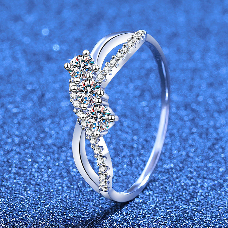 [Super CiCi]MOISSANIT-RING MIT VERSCHLUNGENEM DESIGN