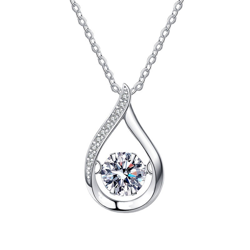[Super CiCi]DANCING WATER DROP MOISSANITE-HALSKETTE