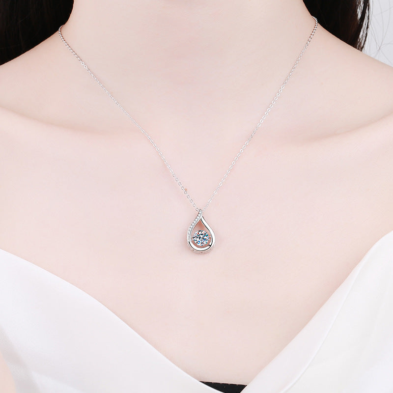 [Super CiCi]DANCING WATER DROP MOISSANITE-HALSKETTE