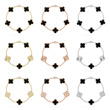 [Super CiCi ] CLOVER 5-MOTIV ONYX ARMBAND KOLLEKTION