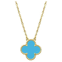 [Super Jewellery]CLOVER 15MM VINTAGE TURQUOISE NECKLACE