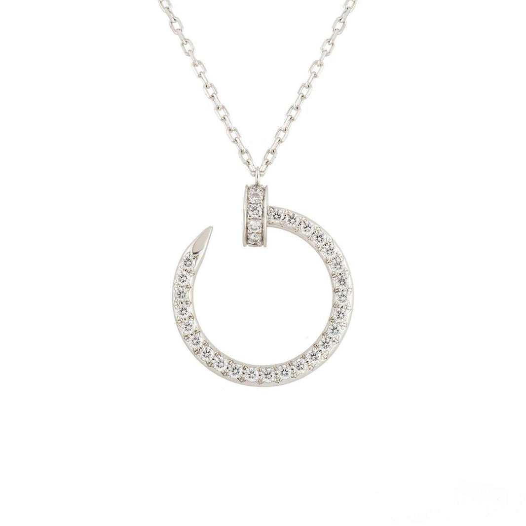 [Super Jewellery]JUSTE NECKLACE SILVER DIAMONDS