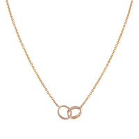 [Super Jewellery]LOVE NECKLACE DOUBLE RING PINK GOLD