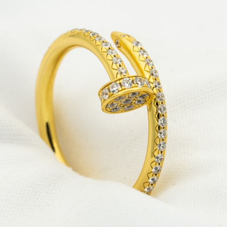 [Super Jewellery]JUSTE RING 1.8MM GOLD DIAMONDS