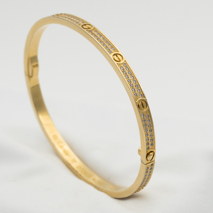 [Super Jewellery]LOVE BRACELET 3.65MM DIAMOND-PAVED