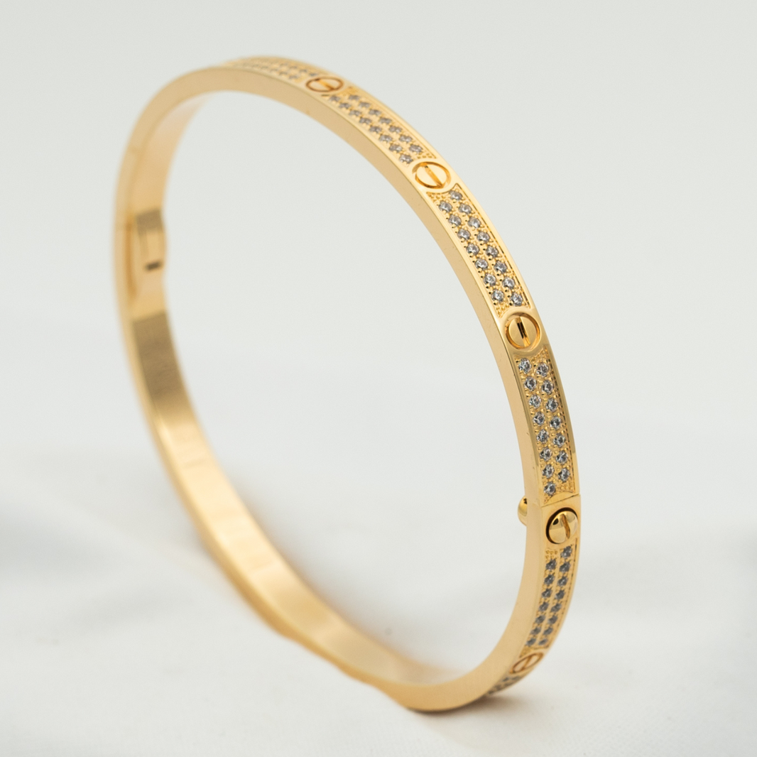 [Super Jewellery]LOVE BRACELET 3.65MM DIAMOND-PAVED