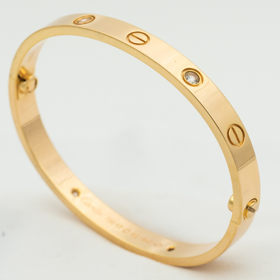 [Super Jewellery]LOVE BRACELET 6.1MM 4 DIAMONDS