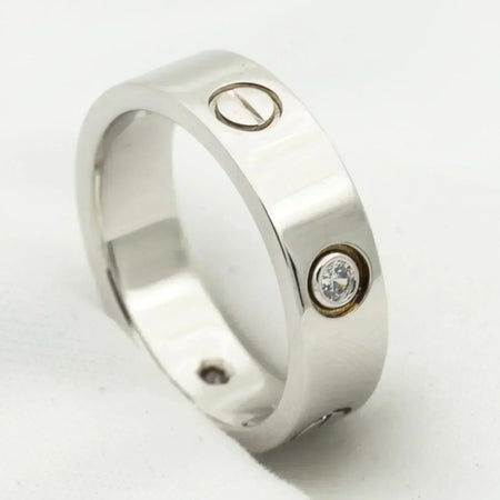 [Super Jewellery]LOVE RING 5.5MM 3 DIAMONDS SILVER