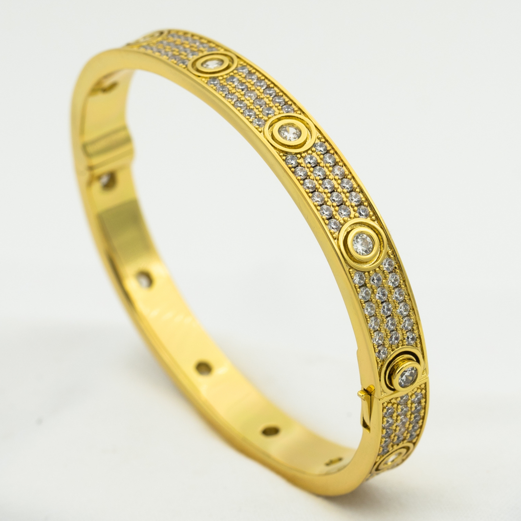 [Super Jewellery]LOVE BRACELET 6.1MM DIAMOND-PAVED 10 BIG DIAMONDS