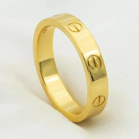 [Super Jewellery]LOVE RING 4MM 1 DIAMOND GOLD