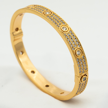 [Super Jewellery]LOVE BRACELET 6.1MM DIAMOND-PAVED 10 BIG DIAMONDS