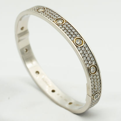 [Super Jewellery]LOVE BRACELET 6.1MM DIAMOND-PAVED 10 BIG DIAMONDS