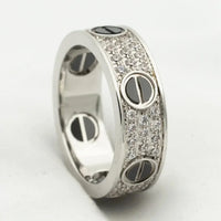 [Super Jewellery]LOVE RING 5.5MM DIAMONDS PAVED CERAMIC