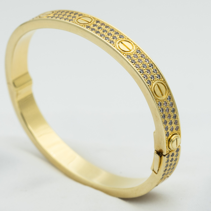 [Super Jewellery]LOVE BRACELET 6.1MM DIAMOND-PAVED