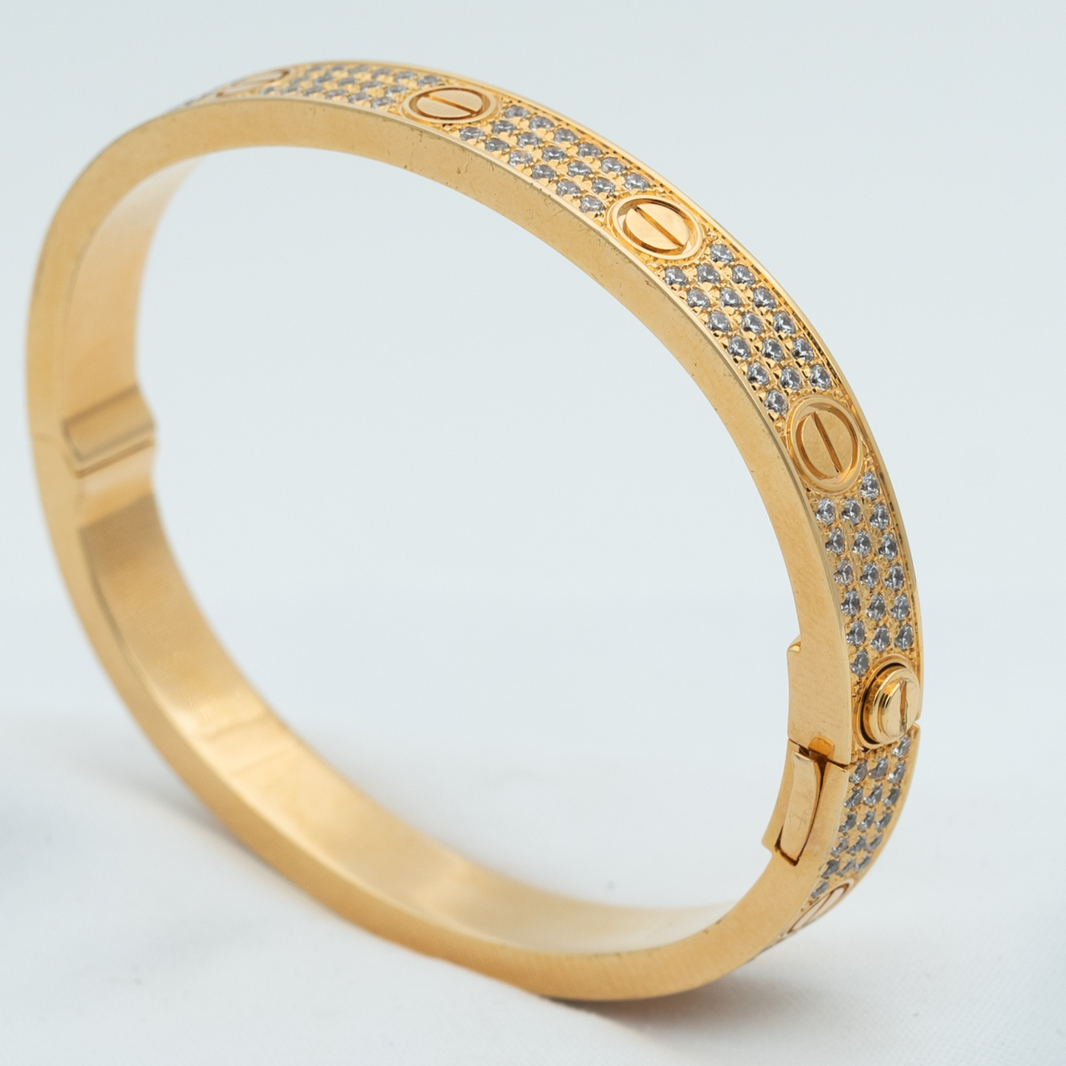 [Super Jewellery]LOVE BRACELET 6.1MM DIAMOND-PAVED