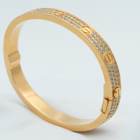 [Super Jewellery]LOVE BRACELET 6.1MM DIAMOND-PAVED