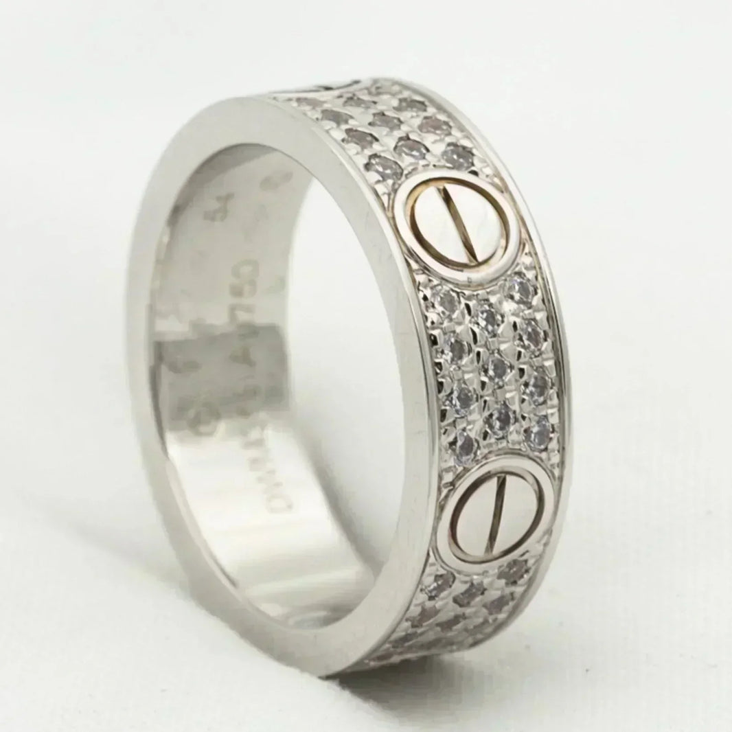 [Super Jewellery]LOVE RING 5.5MM DIAMONDS PAVED