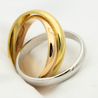 [Super Jewellery]TRINITY RING GOLD PINK GOLD SILVER