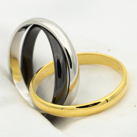 [Super Jewellery]TRINITY RING BLACK GOLD SILVER