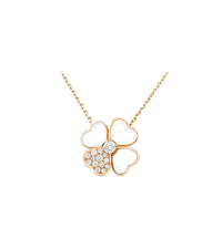 [Super Jewellery]CLOVER MOP DIAMOND ROSE GOLD NECKLACE