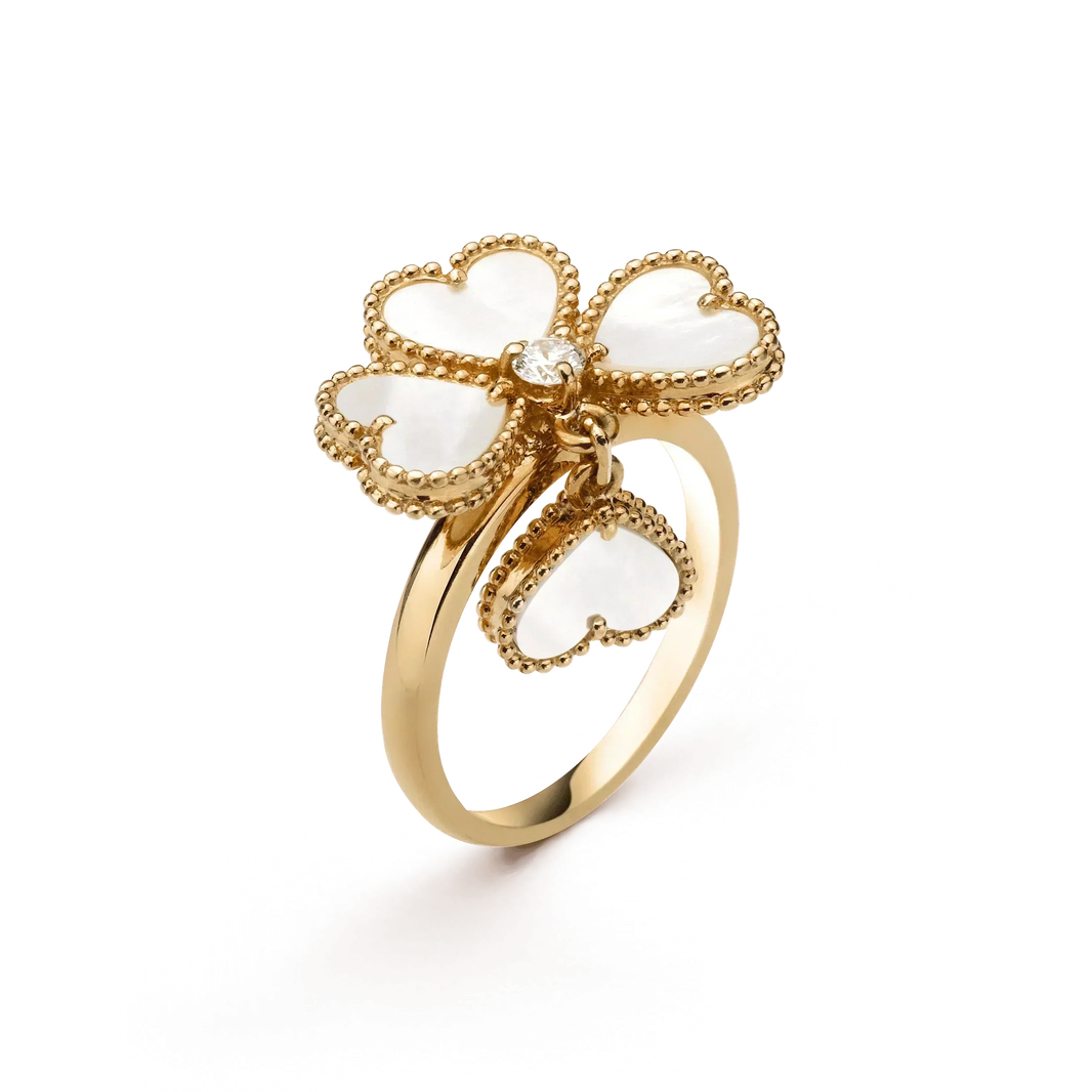 [Super Jewellery]SWEET CLOVER WHITE MOP RING