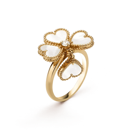 [Super Jewellery]SWEET CLOVER WHITE MOP RING