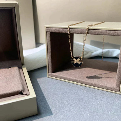 [Super Jewellery]JEUX DE ROSE GOLD DIAMOND NECKLACE
