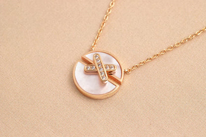 [Super Jewellery]JEUX DE ROSE GOLD DIAMOND NECKLACE