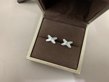 [Super Jewellery]JEUX DE WHITE MOP SILVER DIAMOND EARRINGS