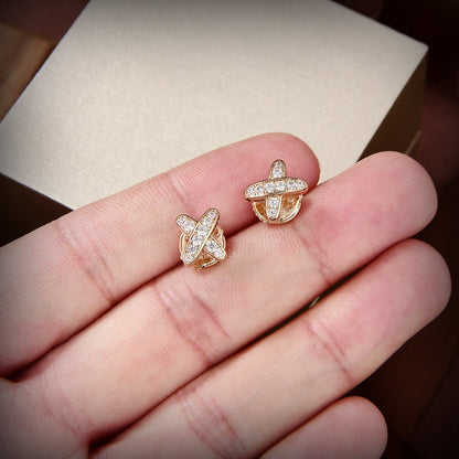 [Super Jewellery]JEUX DE GOLD DIAMOND EARRINGS