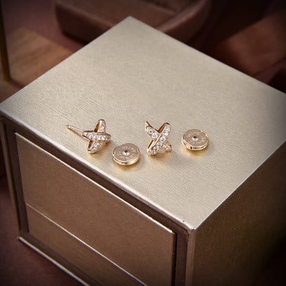 [Super Jewellery]JEUX DE GOLD DIAMOND EARRINGS