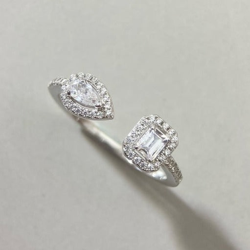 [Super CiCi]My Twin Toi & Moi Silver Diamond Ring