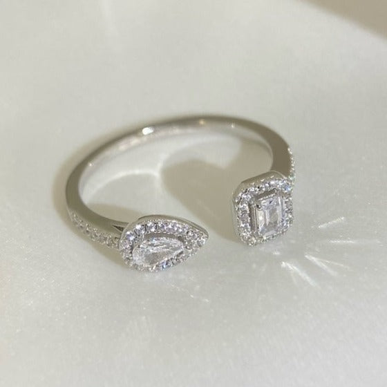 [Super CiCi]My Twin Toi & Moi Silver Diamond Ring