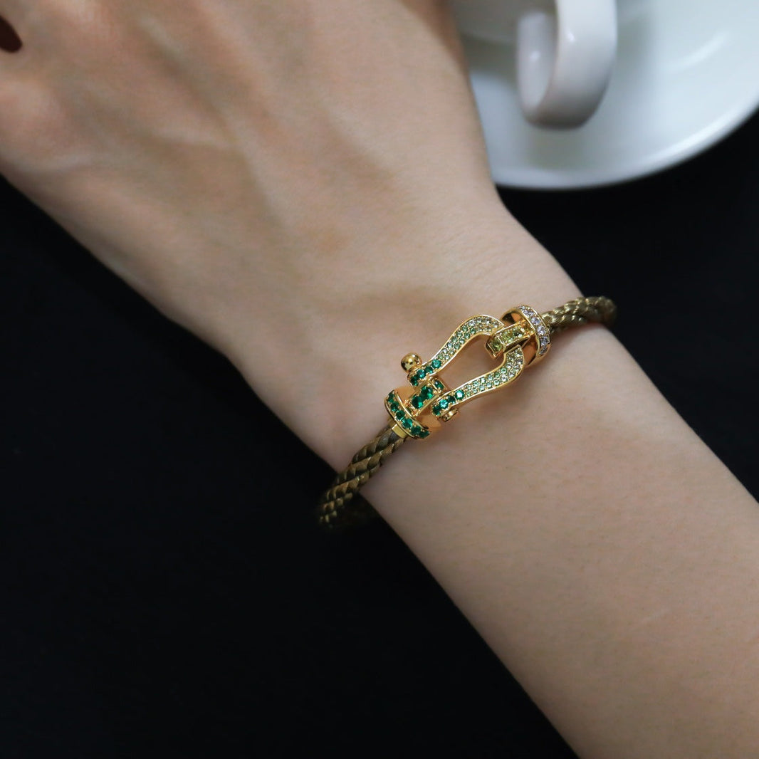 [Super Jewellery]FORCE 10 GOLD GREEN DIAMOND PAVED