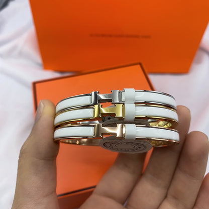[Super Jewellery]CLASSIC HM CLIC WHITE 8MM ENAMEL BRACELET