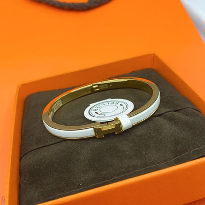 [Super Jewellery]CLASSIC HM CLIC WHITE 8MM ENAMEL BRACELET