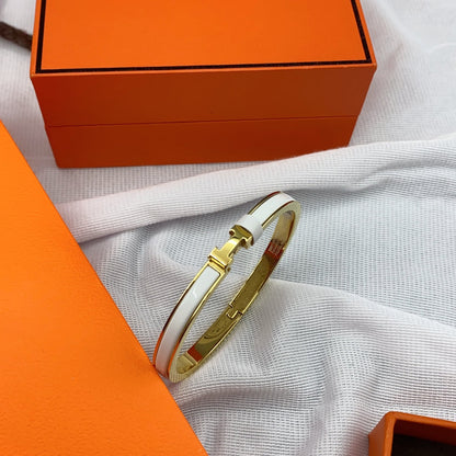 [Super Jewellery]CLASSIC HM CLIC WHITE 8MM ENAMEL BRACELET