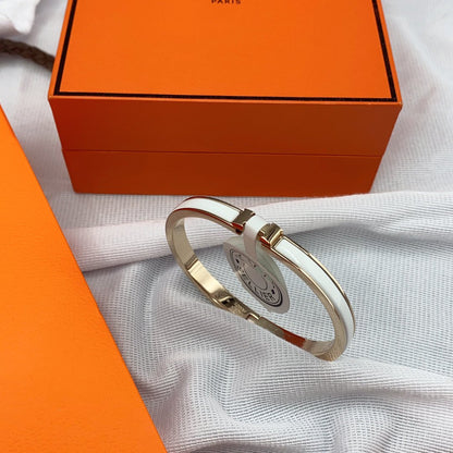 [Super Jewellery]CLASSIC HM CLIC WHITE 8MM ENAMEL BRACELET