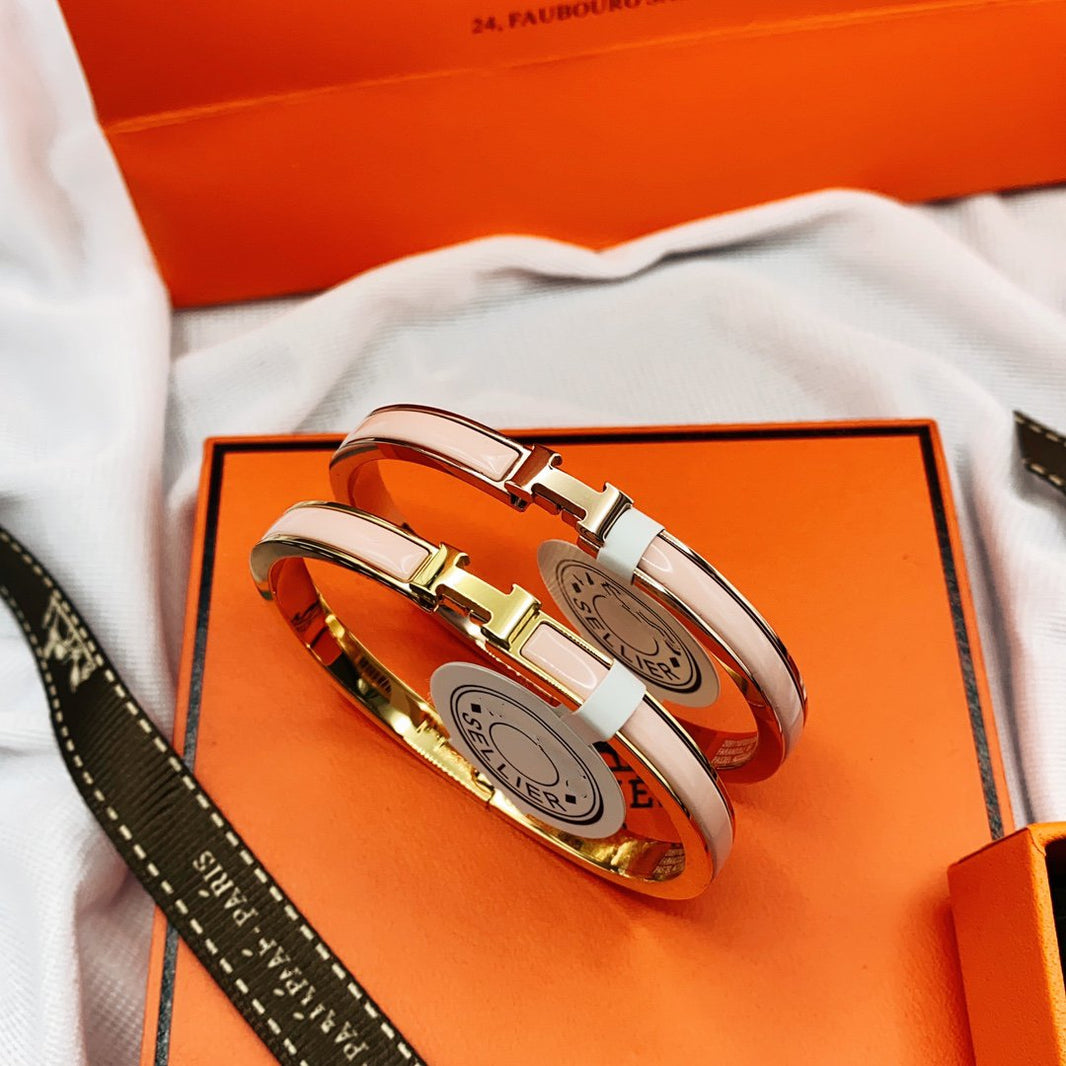 [Super Jewellery]CLASSIC HM CLIC  PINK 8MM ENAMEL BRACELET