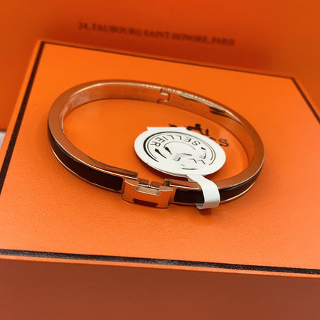 [Super Jewellery]CLASSIC HM CLIC BLACK 8MM ENAMEL BRACELET