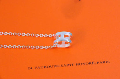[Super Jewellery]HM NECKLACE H LETTER OVAL SERIES