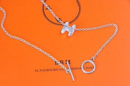 [Super Jewellery]HM NECKLACE H LETTER OVAL SERIES