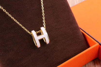 [Super Jewellery]HM CLIC YELLOW ENAMEL GOLD NECKLACE