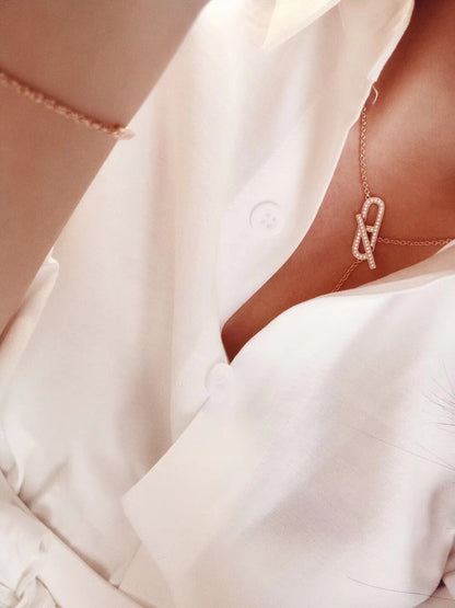 [Super Jewellery]HM FIRE PIG NOSE NECKLACE TRENDY STREET